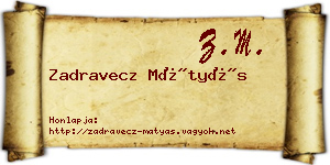 Zadravecz Mátyás névjegykártya
