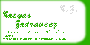 matyas zadravecz business card
